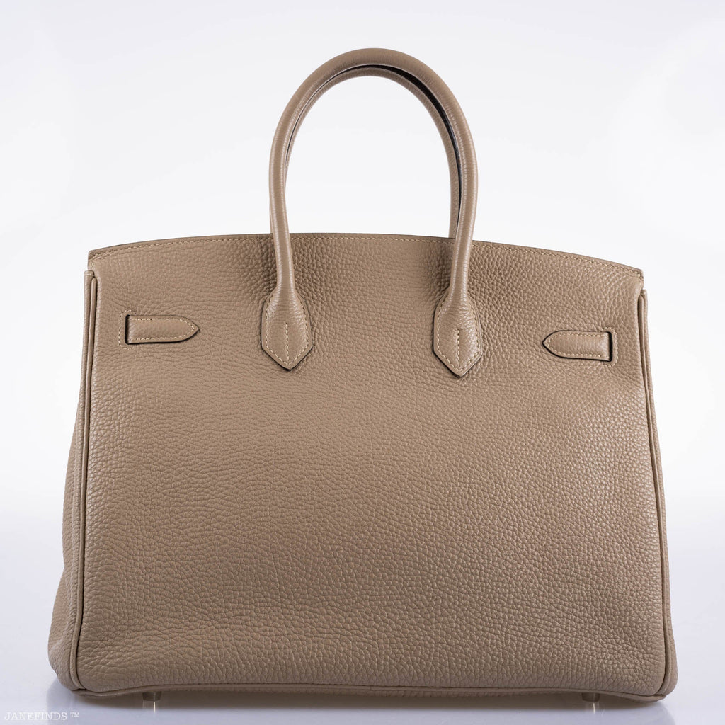 Hermes Birkin 35 Gris Tourterelle Togo with Palladium Hardware - 2009, M Square - Exclusu