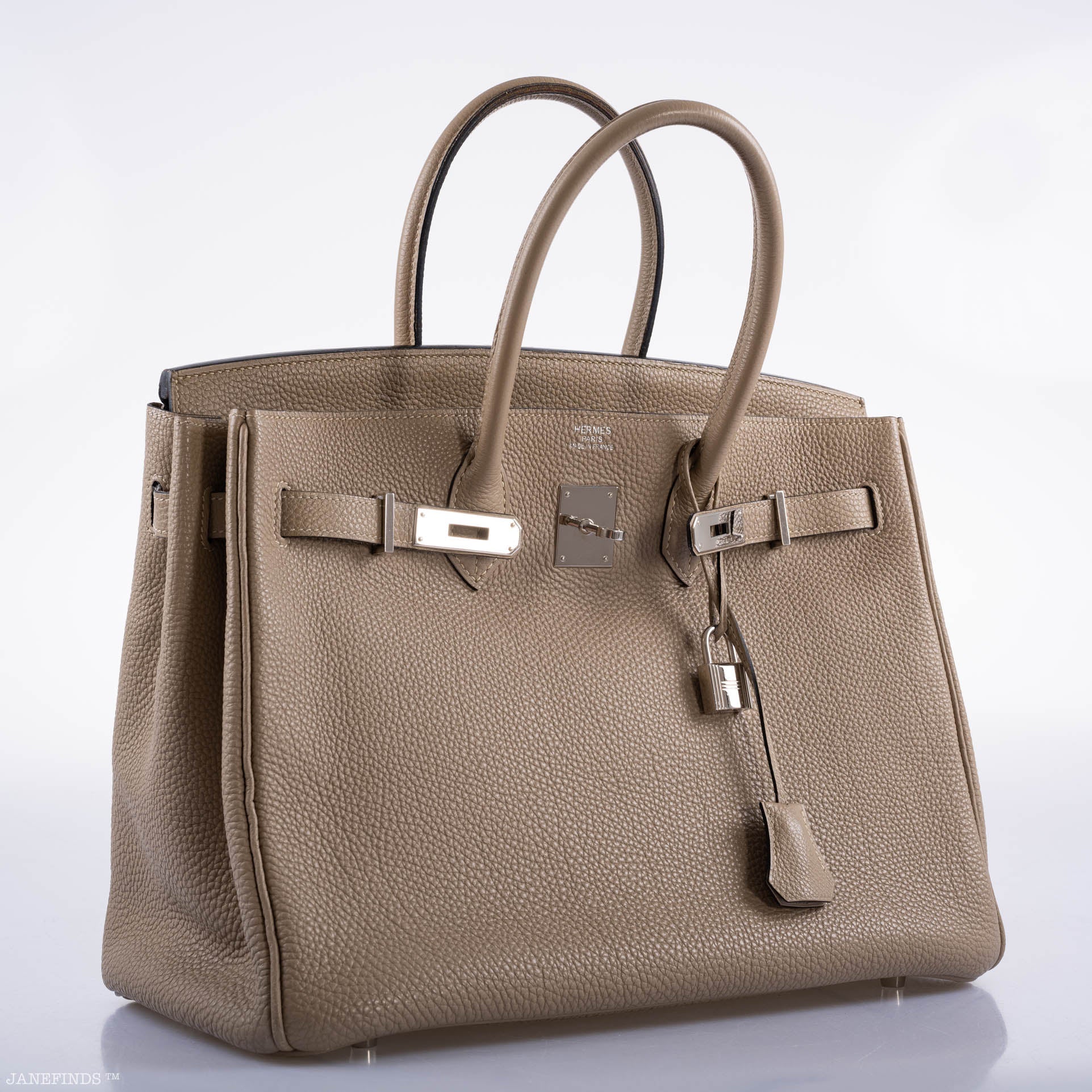 Hermes Birkin 35 Gris Tourterelle Togo with Palladium Hardware - 2009, M Square - Exclusu
