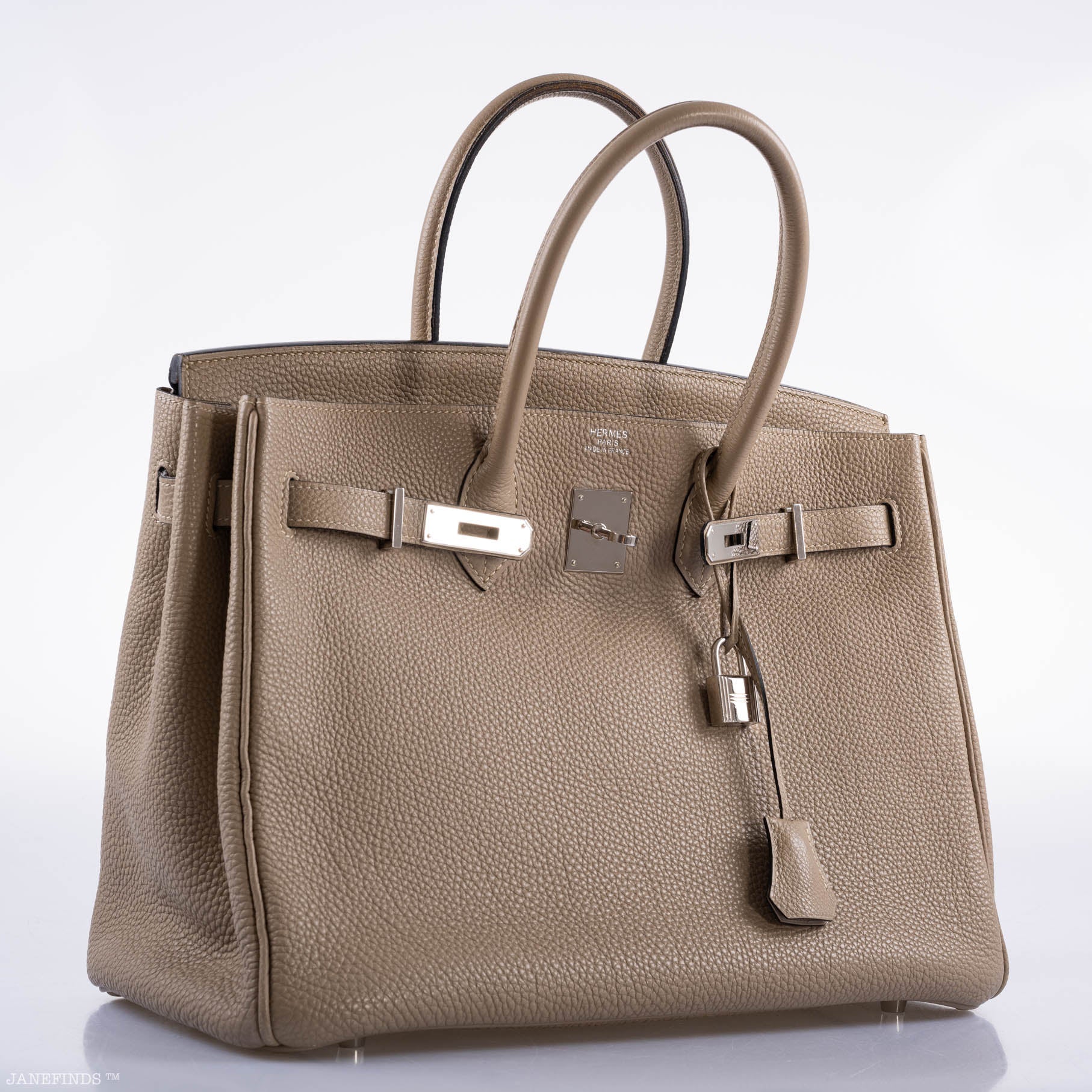 Hermes Birkin 35 Gris Tourterelle Togo with Palladium Hardware - 2009, M Square - Exclusu
