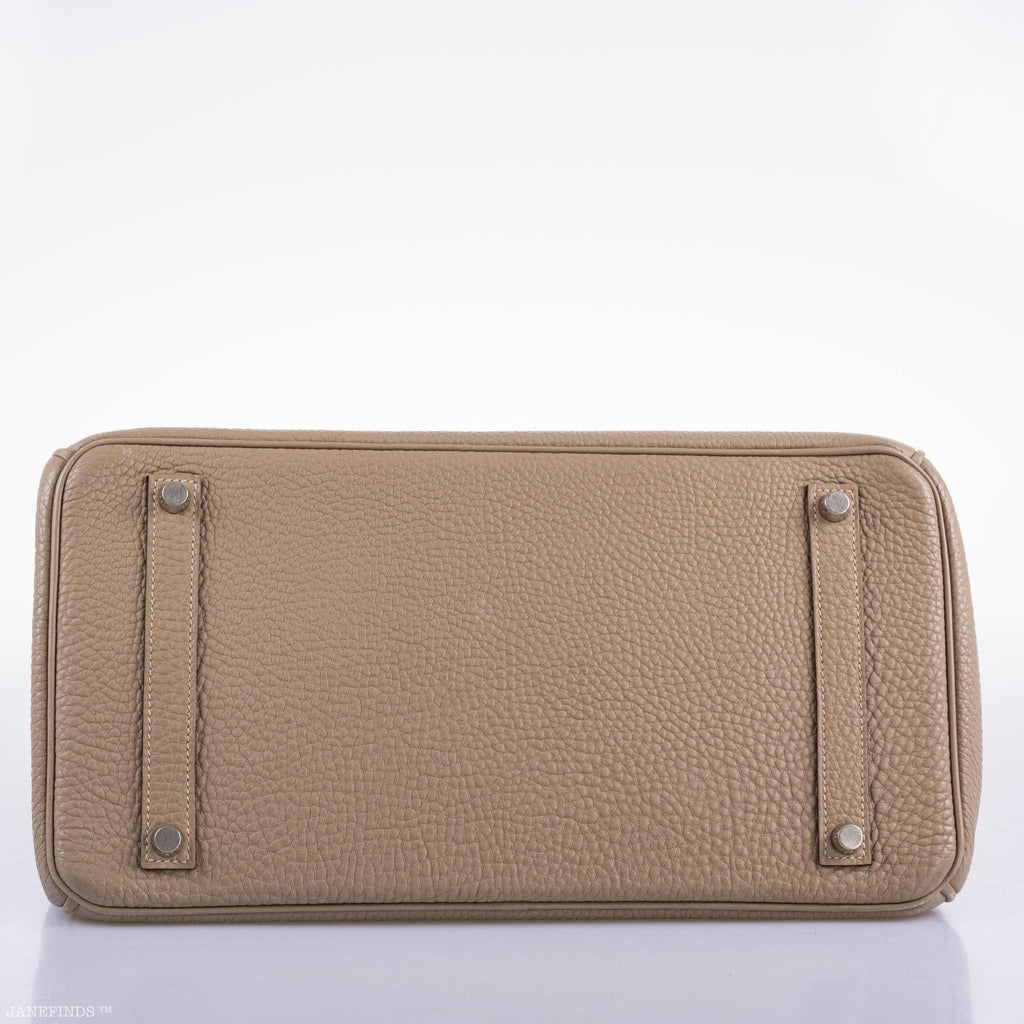 Hermes Birkin 35 Gris Tourterelle Togo with Palladium Hardware - 2009, M Square - Exclusu