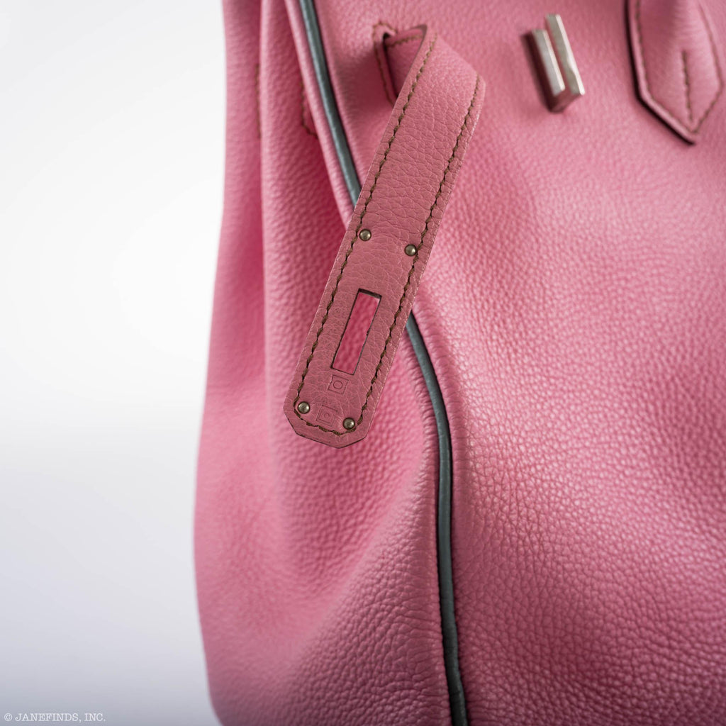 Hermes Birkin 35 HSS 5P Bubblegum Pink & Celeste Togo Palladium Hardware - 2011, Square O - Exclusu