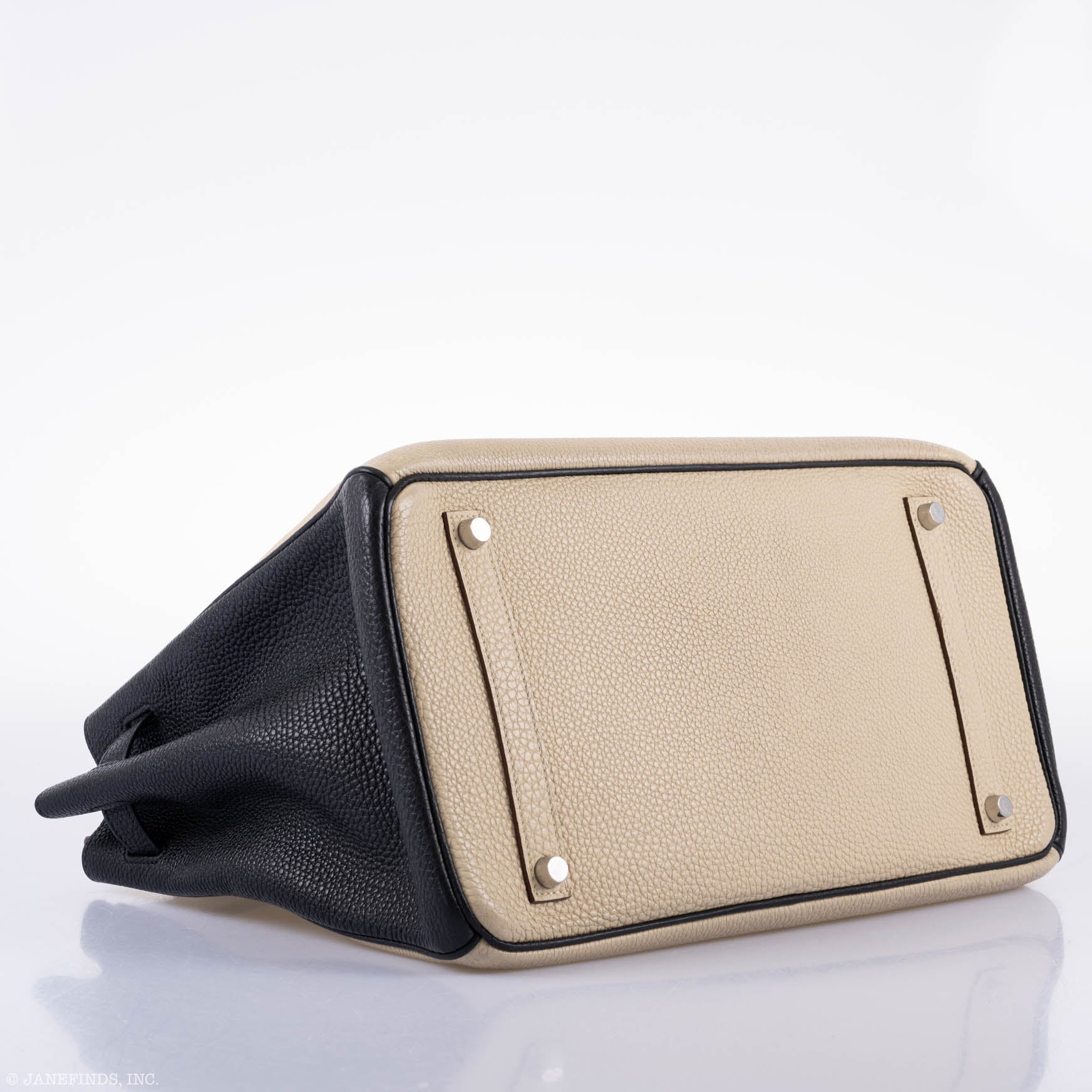 Hermes Birkin 35 HSS Black & Parchemin Togo Leather Palladium Hardware - 2009, M Square - Exclusu