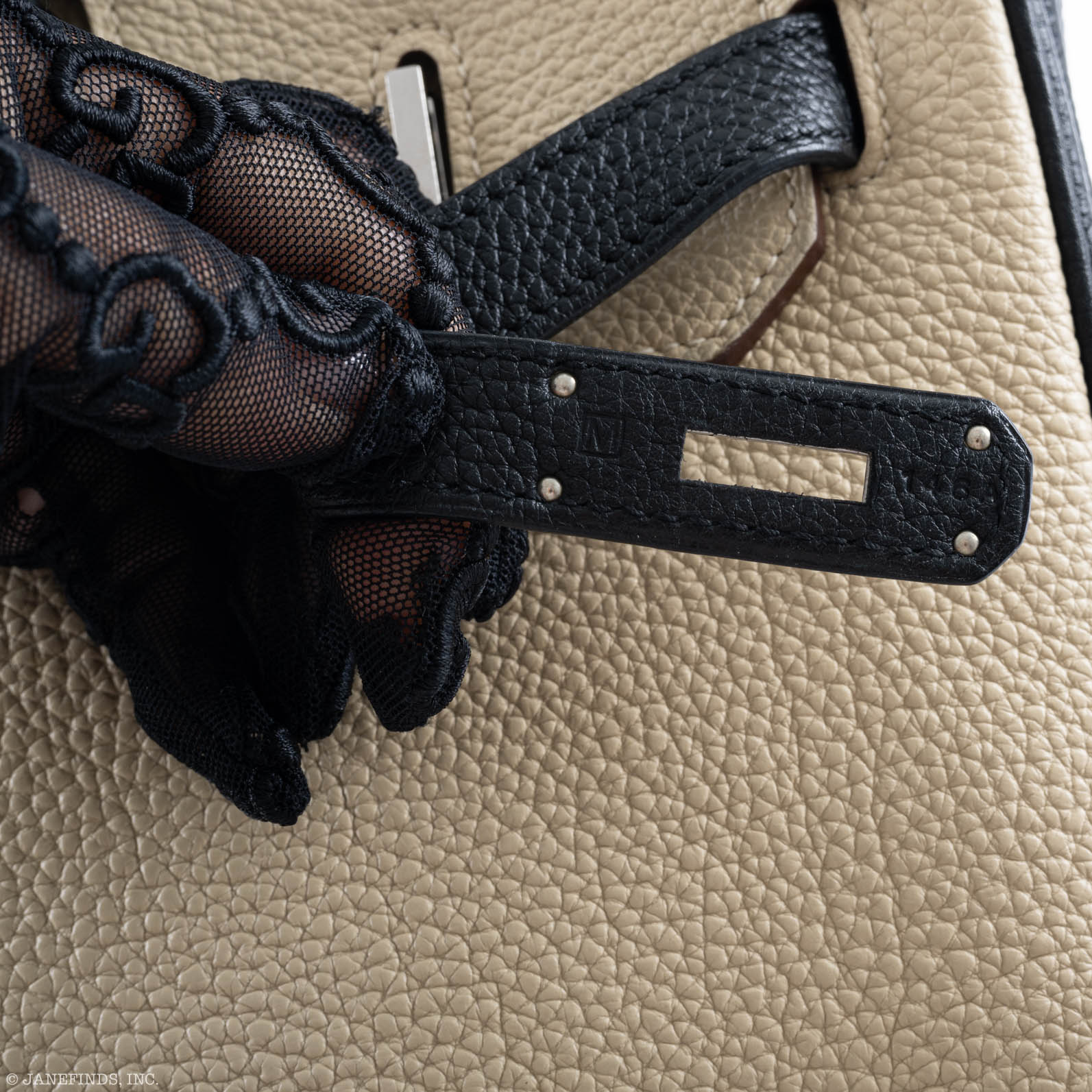 Hermes Birkin 35 HSS Black & Parchemin Togo Leather Palladium Hardware - 2009, M Square - Exclusu