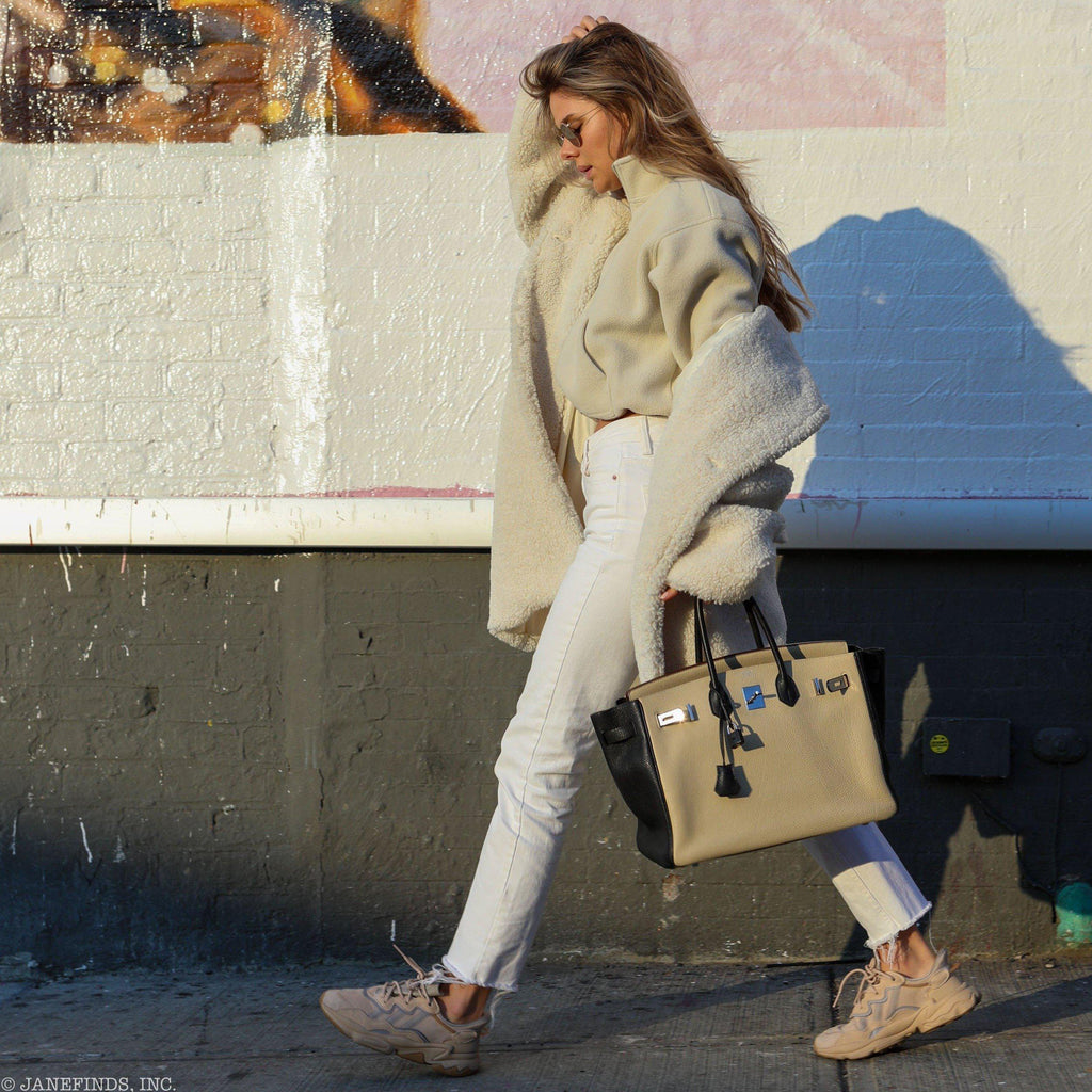 Hermes Birkin 35 HSS Black & Parchemin Togo Leather Palladium Hardware - 2009, M Square - Exclusu