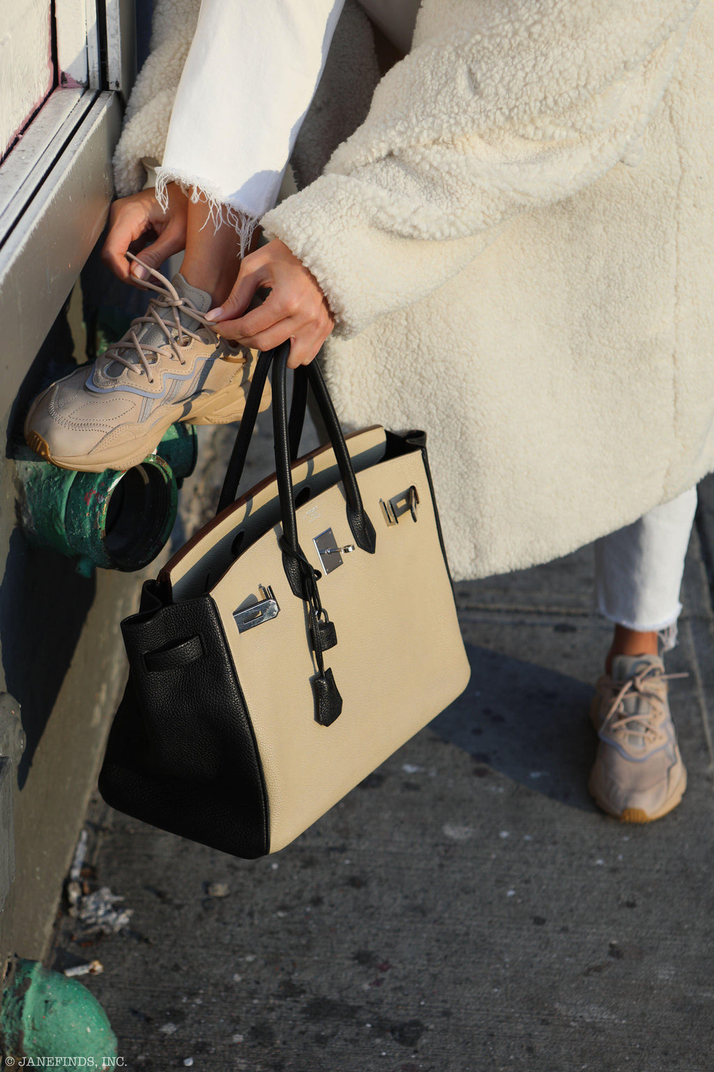 Hermes Birkin 35 HSS Black & Parchemin Togo Leather Palladium Hardware - 2009, M Square - Exclusu