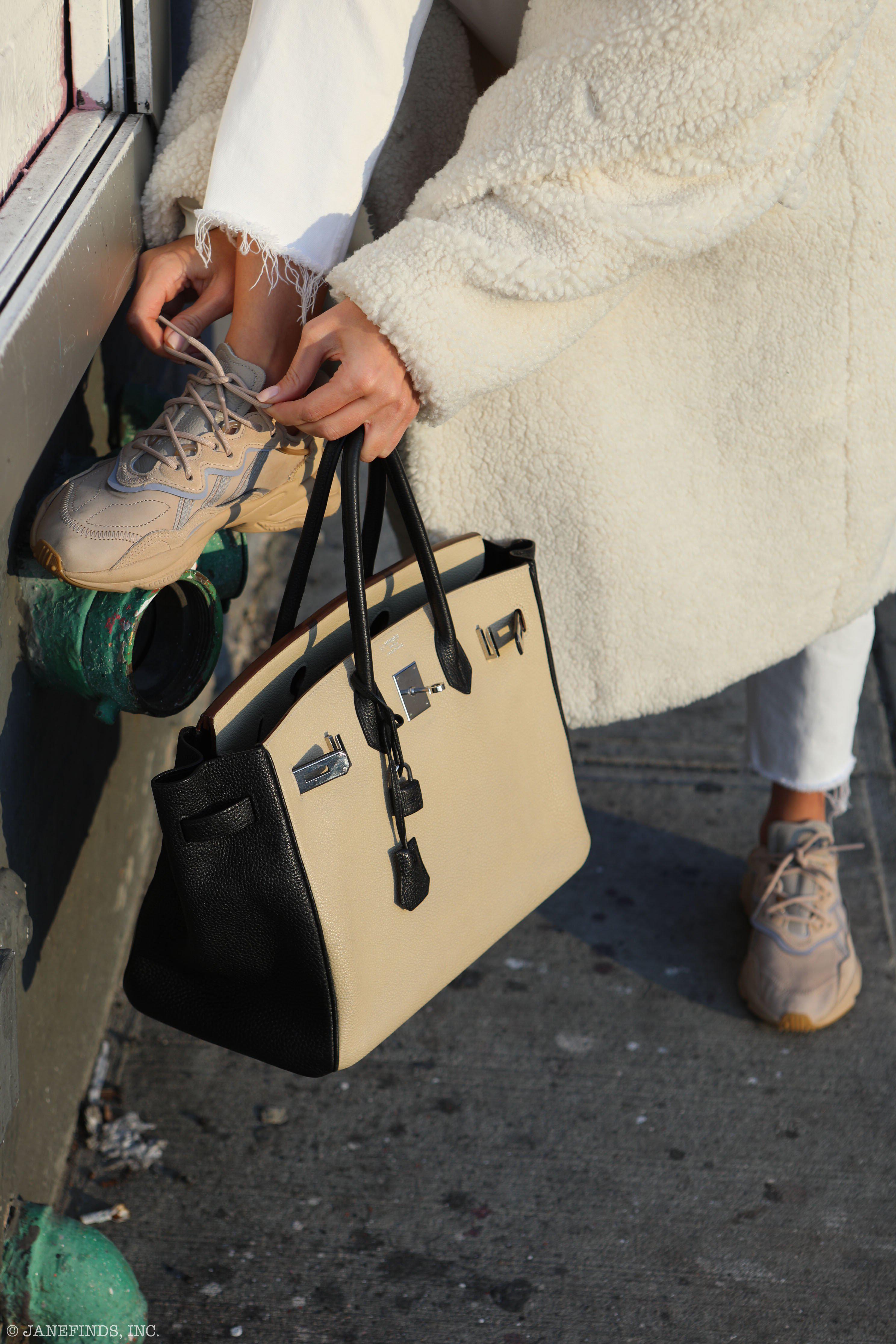 Hermes Birkin 35 HSS Black & Parchemin Togo Leather Palladium Hardware - 2009, M Square - Exclusu