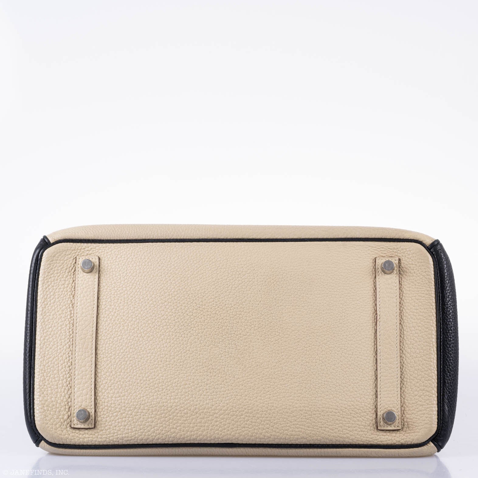 Hermes Birkin 35 HSS Black & Parchemin Togo Leather Palladium Hardware - 2009, M Square - Exclusu