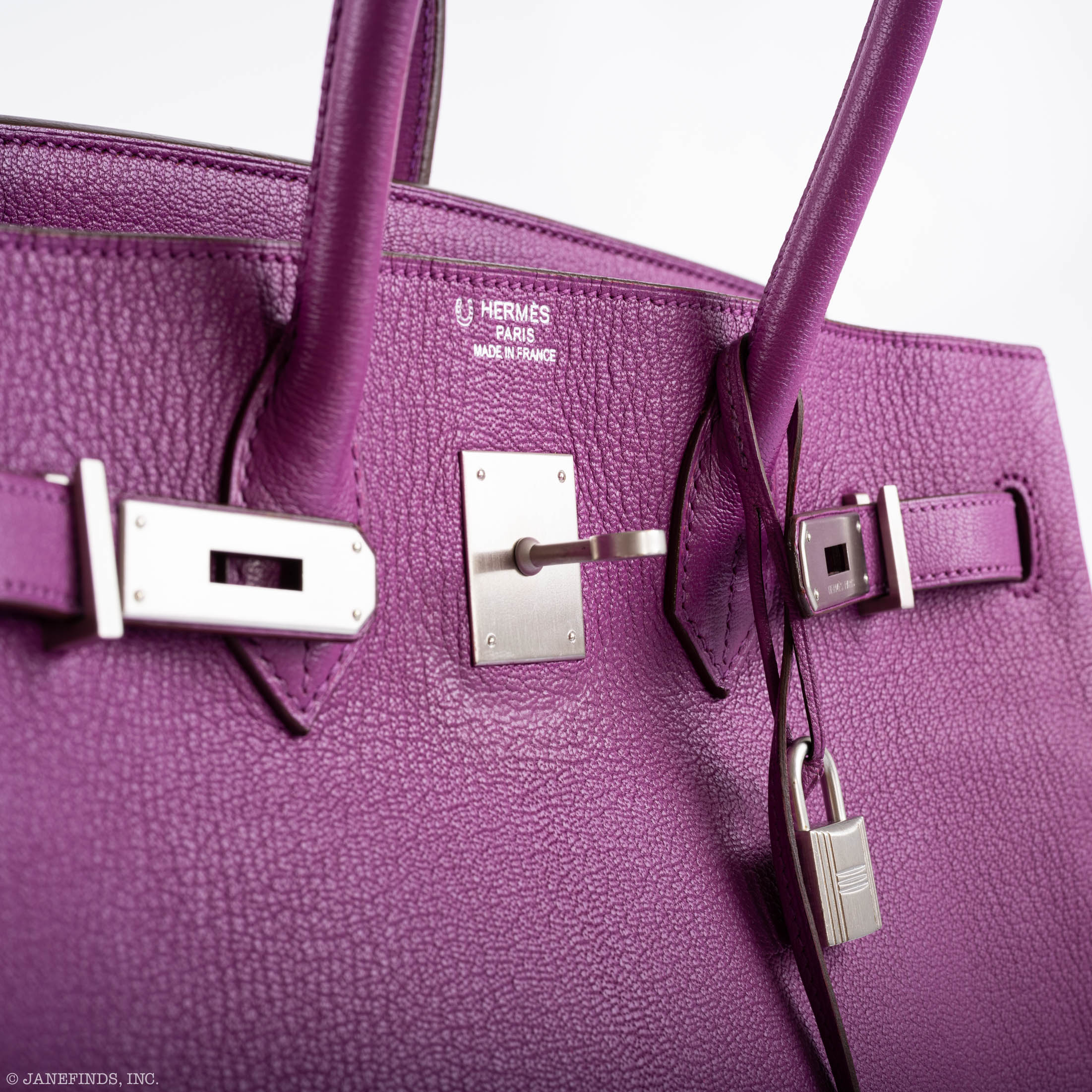Hermes Birkin 35 HSS Cyclamen & Iris Chèvre Goatskin Brushed Palladium Hardware - 2009 M, Square - Exclusu