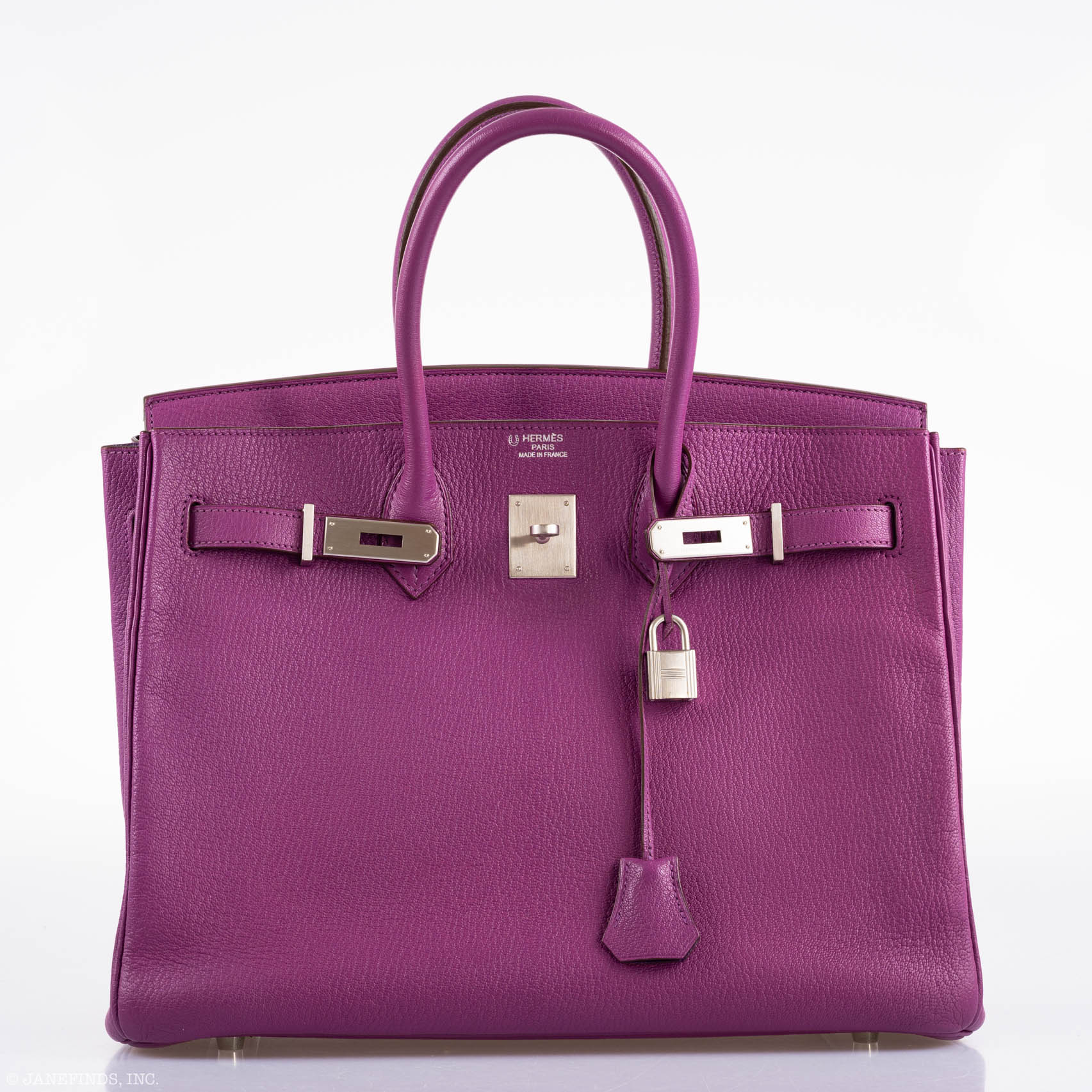 Hermes Birkin 35 HSS Cyclamen & Iris Chèvre Goatskin Brushed Palladium Hardware - 2009 M, Square - Exclusu