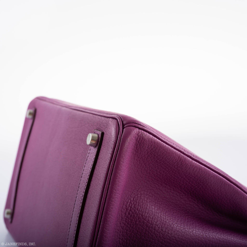 Hermes Birkin 35 HSS Cyclamen & Iris Chèvre Goatskin Brushed Palladium Hardware - 2009 M, Square - Exclusu