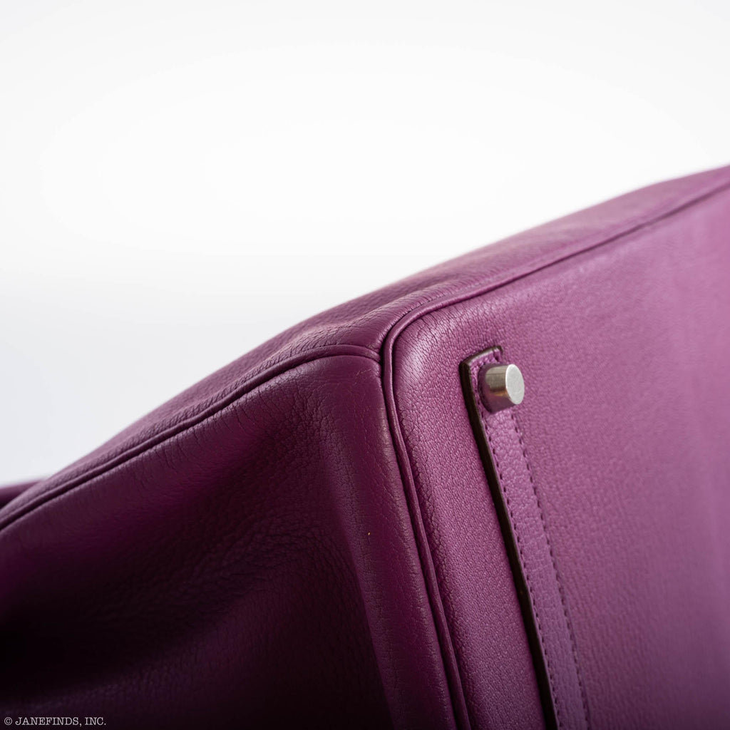 Hermes Birkin 35 HSS Cyclamen & Iris Chèvre Goatskin Brushed Palladium Hardware - 2009 M, Square - Exclusu