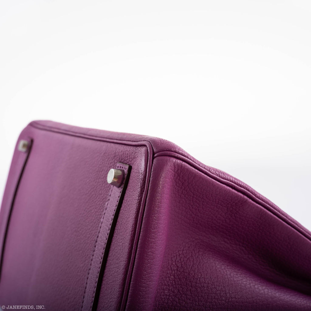 Hermes Birkin 35 HSS Cyclamen & Iris Chèvre Goatskin Brushed Palladium Hardware - 2009 M, Square - Exclusu