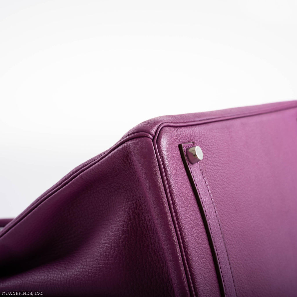 Hermes Birkin 35 HSS Cyclamen & Iris Chèvre Goatskin Brushed Palladium Hardware - 2009 M, Square - Exclusu