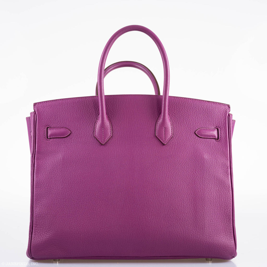 Hermes Birkin 35 HSS Cyclamen & Iris Chèvre Goatskin Brushed Palladium Hardware - 2009 M, Square - Exclusu