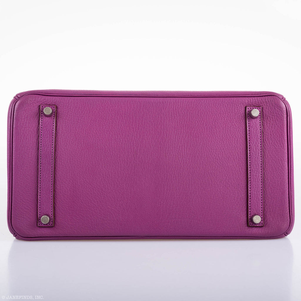 Hermes Birkin 35 HSS Cyclamen & Iris Chèvre Goatskin Brushed Palladium Hardware - 2009 M, Square - Exclusu