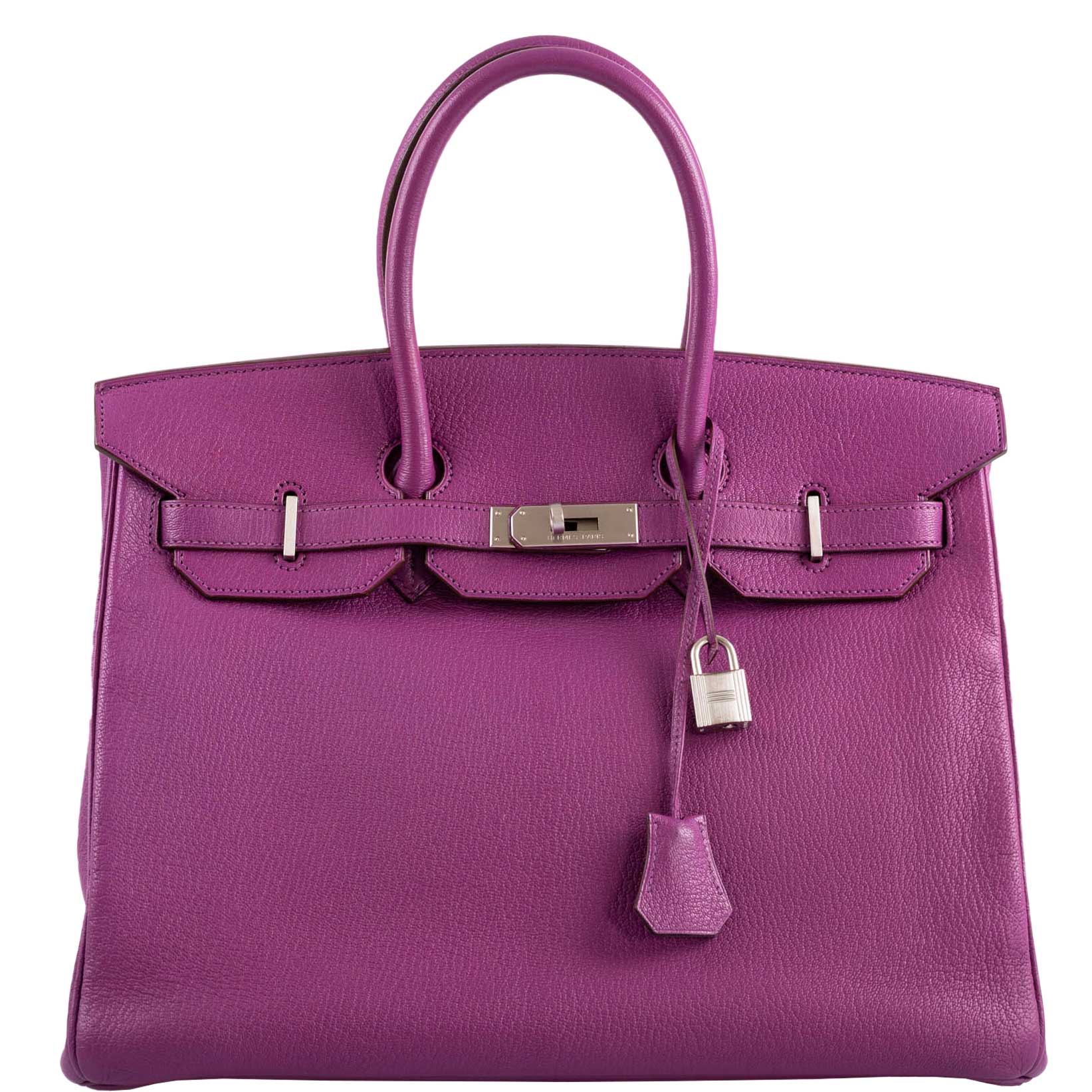 Hermes Birkin 35 HSS Cyclamen & Iris Chèvre Goatskin Brushed Palladium Hardware - 2009 M, Square - Exclusu