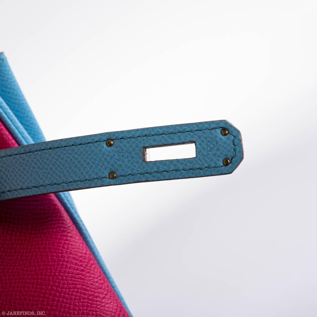 Hermes Birkin 35 HSS Rose Tyrien, Blue Celeste, Lime Epsom Palladium Hardware - 2011, O - Exclusu