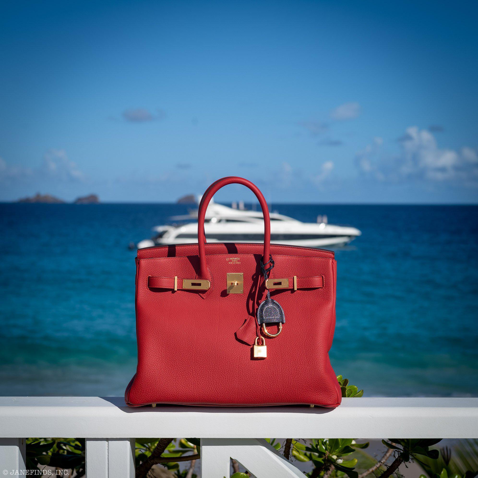 Hermes Birkin 35 HSS Rouge Vif Togo Brushed Gold Hardware - 2020, Y - Exclusu