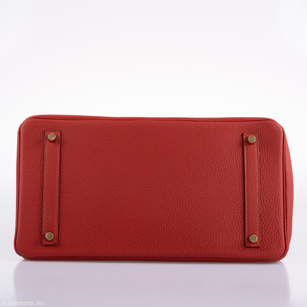 Hermes Birkin 35 HSS Rouge Vif Togo Brushed Gold Hardware - 2020, Y - Exclusu