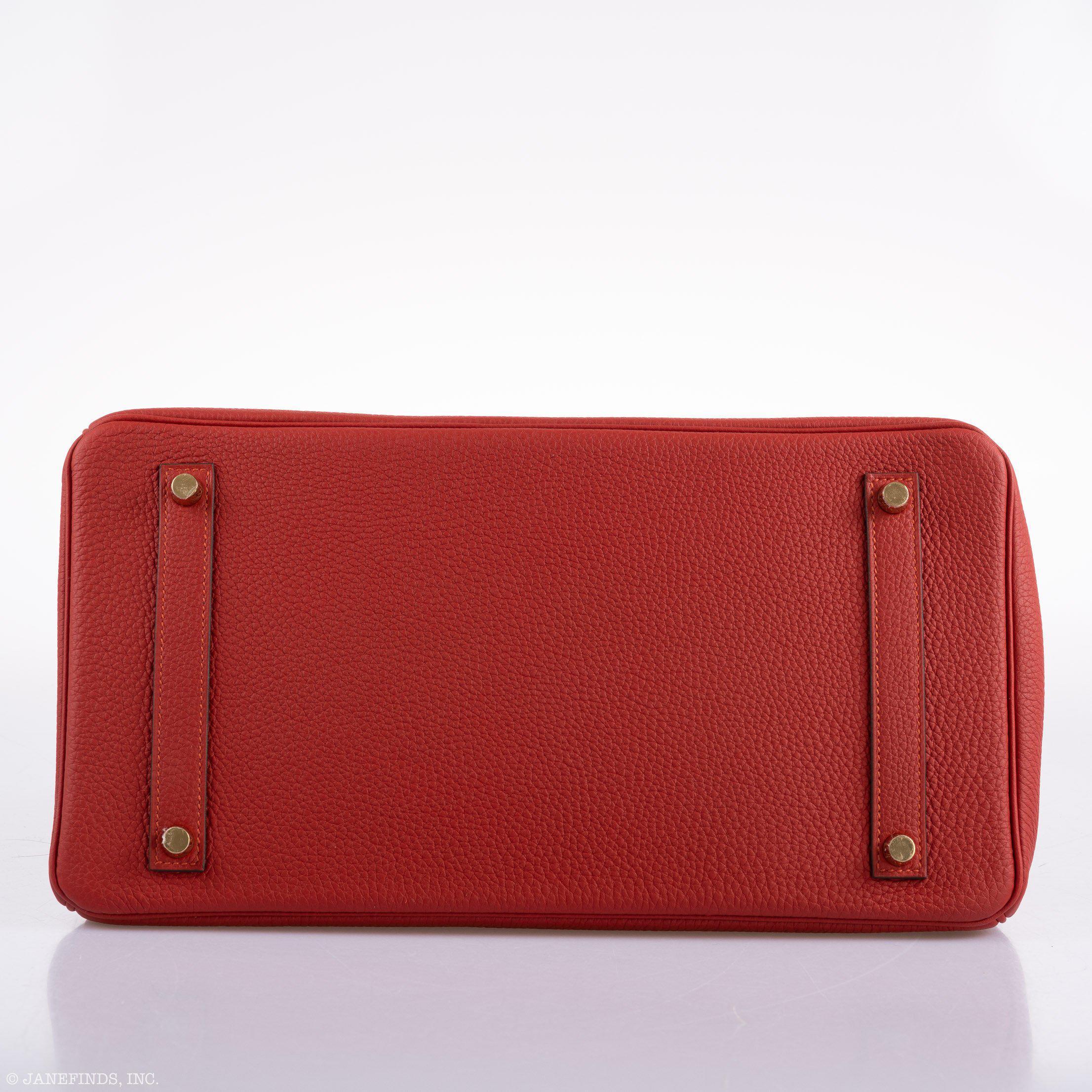 Hermes Birkin 35 HSS Rouge Vif Togo Brushed Gold Hardware - 2020, Y - Exclusu