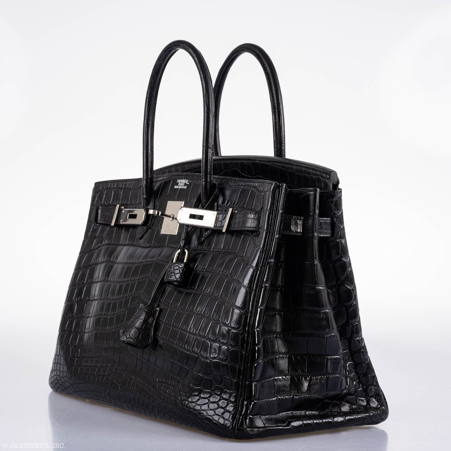Hermes Birkin 35 Matte Black Nilo Crocodile with Palladium Hardware - 2011, O Square - Exclusu