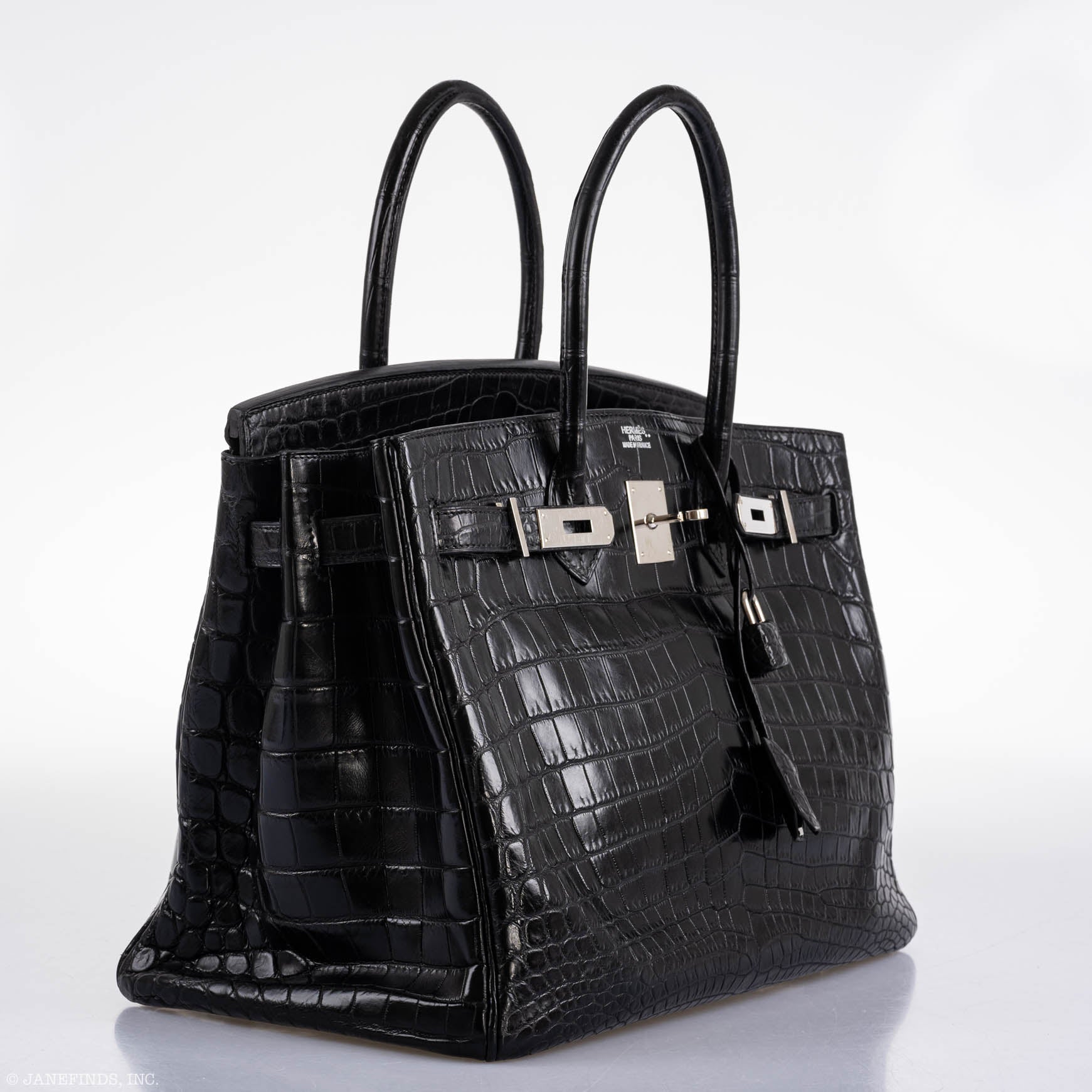 Hermes Birkin 35 Matte Black Nilo Crocodile with Palladium Hardware - 2011, O Square - Exclusu