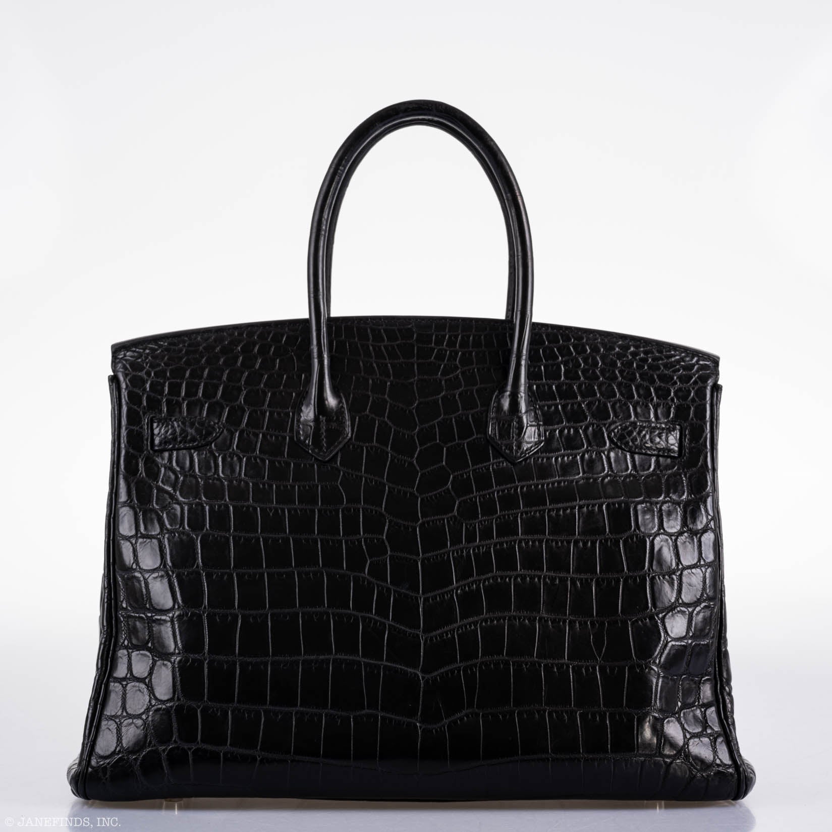 Hermes Birkin 35 Matte Black Nilo Crocodile with Palladium Hardware - 2011, O Square - Exclusu