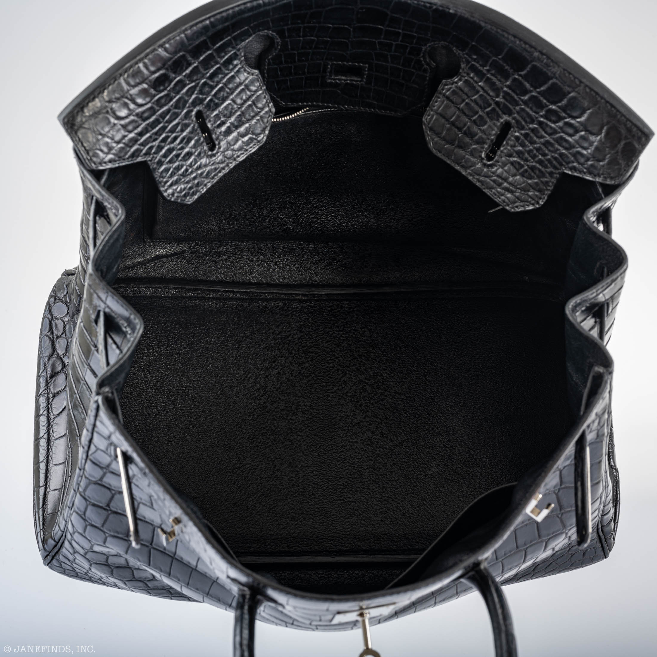 Hermes Birkin 35 Matte Black Nilo Crocodile with Palladium Hardware - 2011, O Square - Exclusu