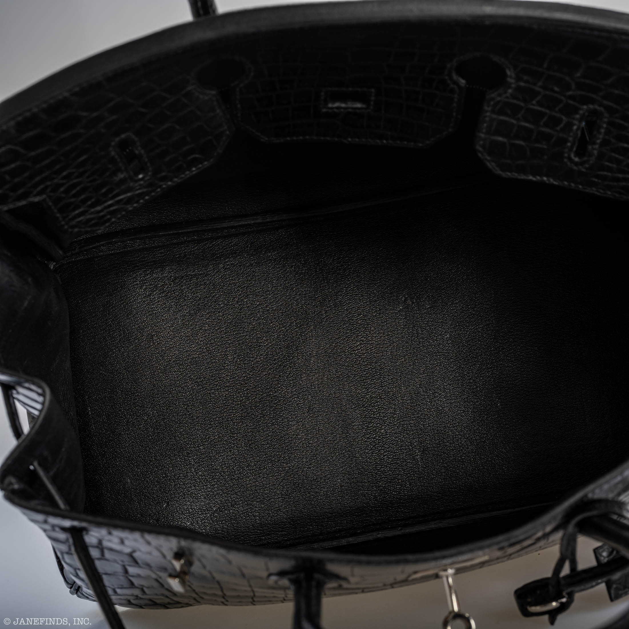 Hermes Birkin 35 Matte Black Nilo Crocodile with Palladium Hardware - 2011, O Square - Exclusu