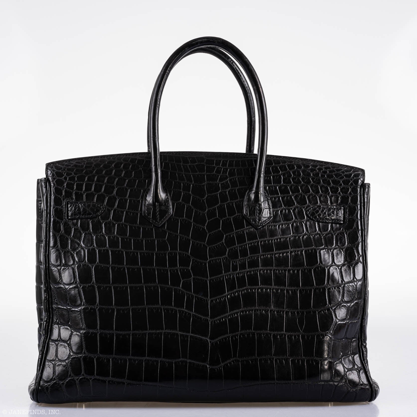 Hermes Birkin 35 Matte Black Nilo Crocodile with Palladium Hardware - 2011, O Square - Exclusu