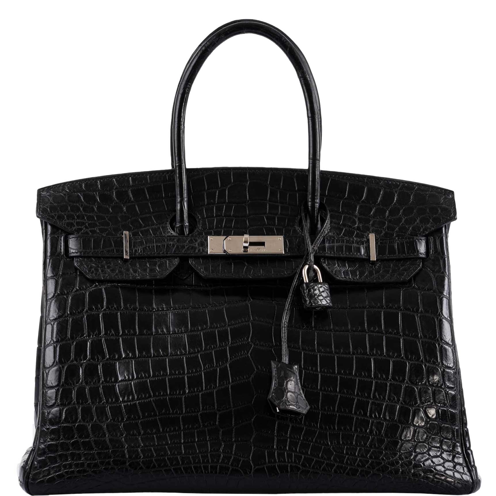 Hermes Birkin 35 Matte Black Nilo Crocodile with Palladium Hardware - 2011, O Square - Exclusu