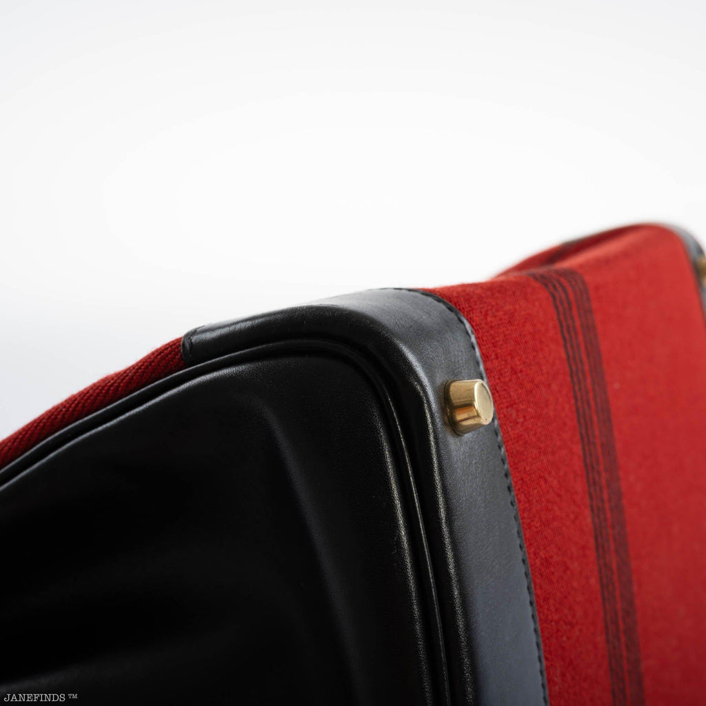 Hermes Birkin 35 Red Potamos Canvas & Black Box with Gold Hardware - 2006, J Square - Exclusu