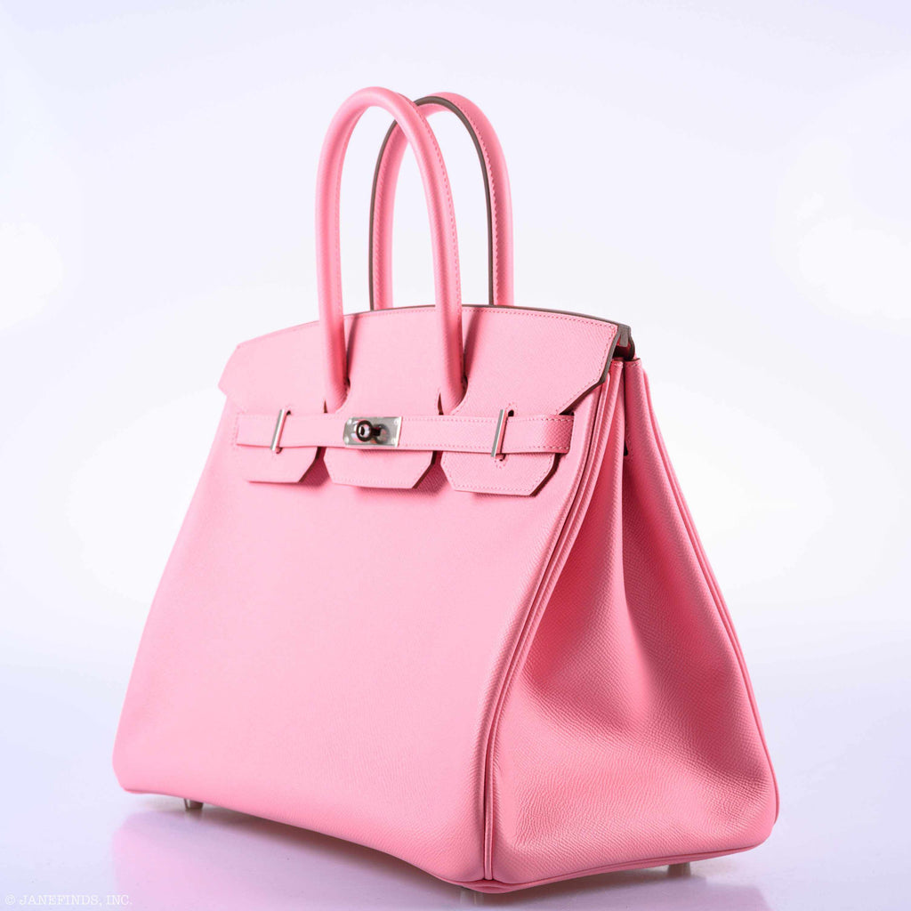 Hermes Birkin 35 Rose Confetti Epsom Palladium Hardware - 2015, T - Exclusu