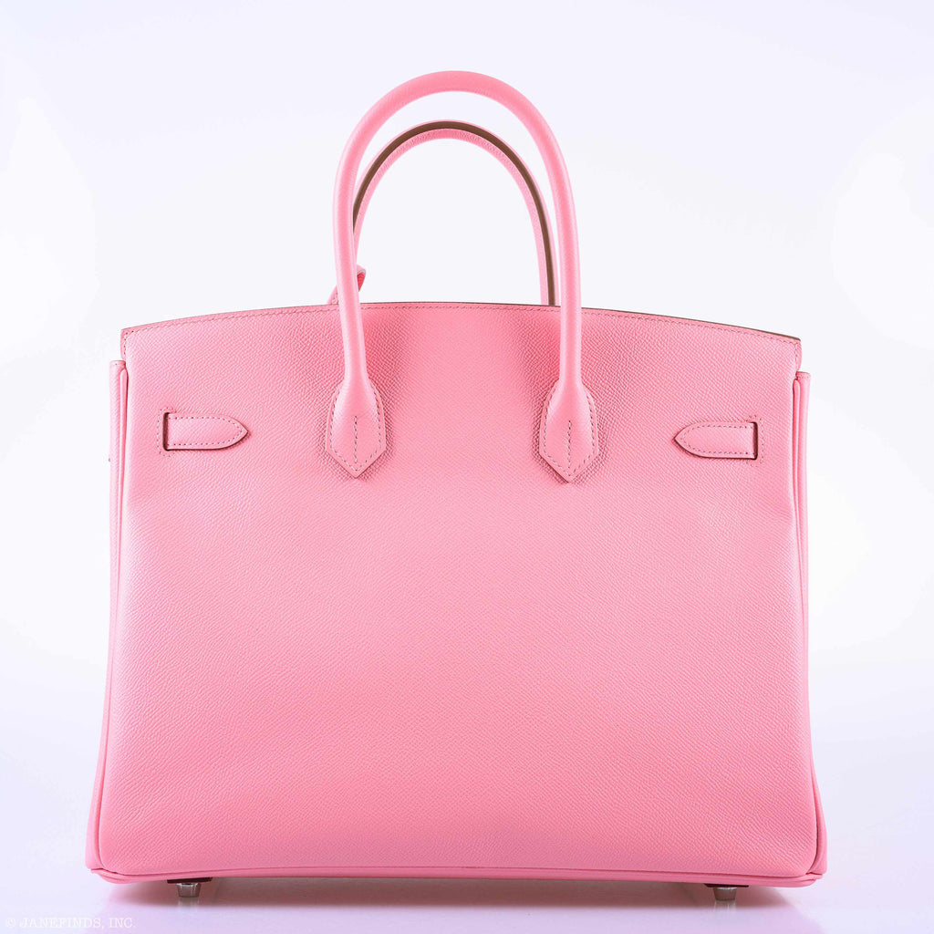 Hermes Birkin 35 Rose Confetti Epsom Palladium Hardware - 2015, T - Exclusu