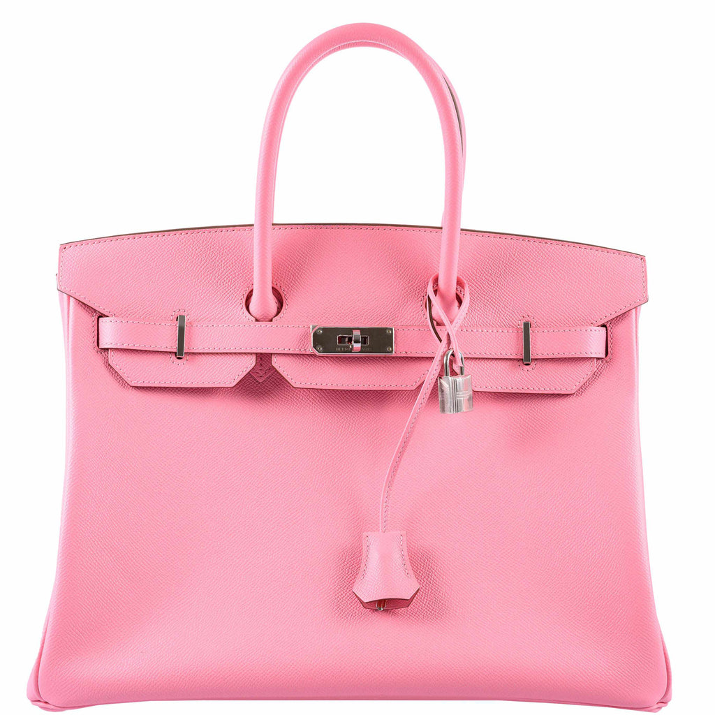 Hermes Birkin 35 Rose Confetti Epsom Palladium Hardware - 2015, T - Exclusu