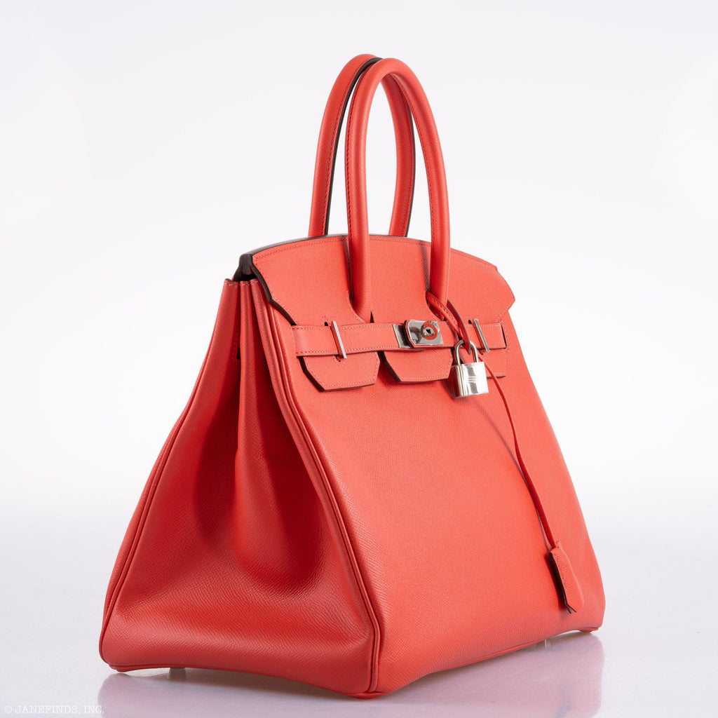 Hermes Birkin 35 Rose Jaipur Epsom Palladium Hardware - 2015, T - Exclusu