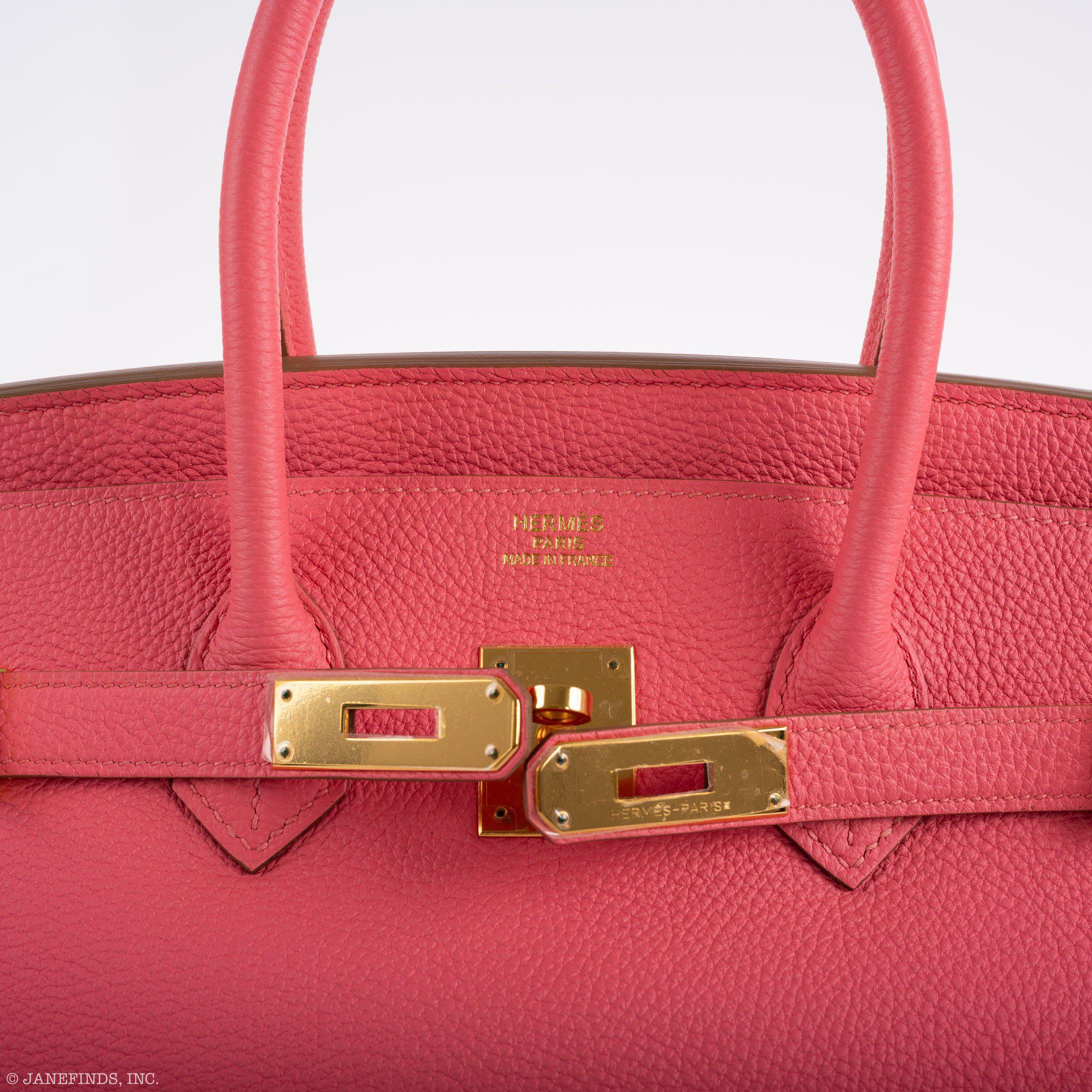 Hermes Birkin 35 Rose Lipstick Togo Gold Hardware - 2013, Q Square - Exclusu