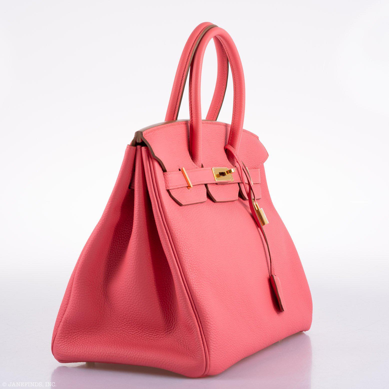 Hermes Birkin 35 Rose Lipstick Togo Gold Hardware - 2013, Q Square - Exclusu