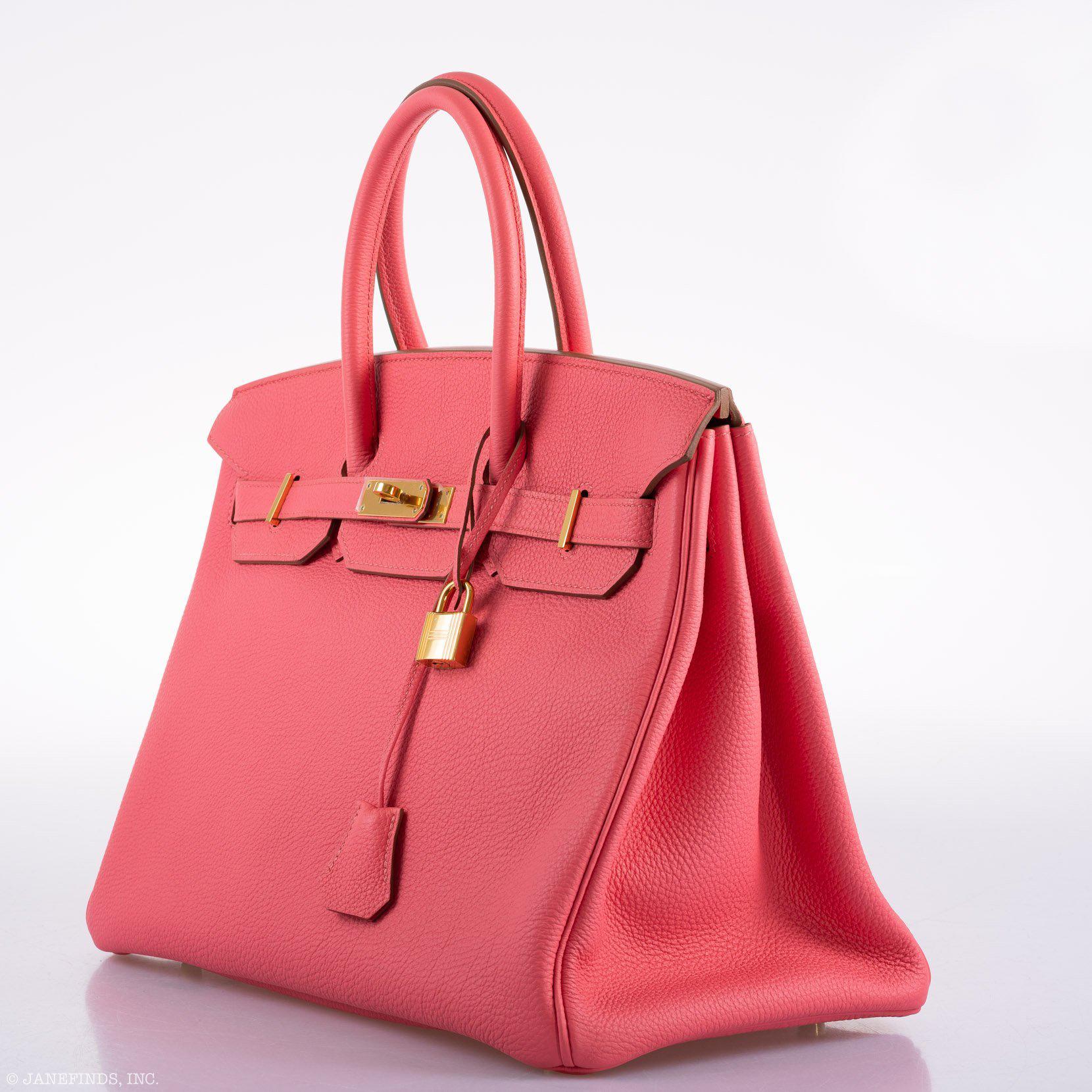 Hermes Birkin 35 Rose Lipstick Togo Gold Hardware - 2013, Q Square - Exclusu