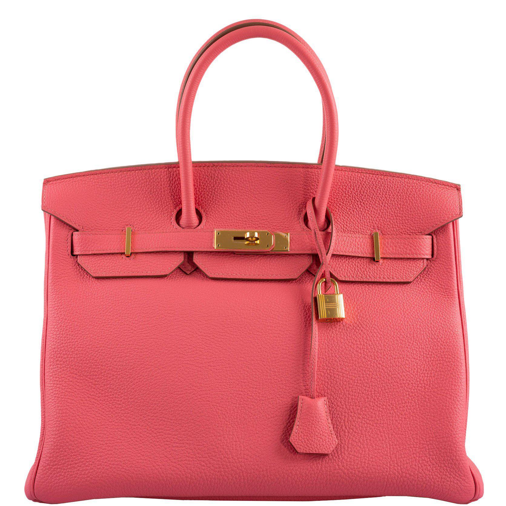 Hermes Birkin 35 Rose Lipstick Togo Gold Hardware - 2013, Q Square - Exclusu