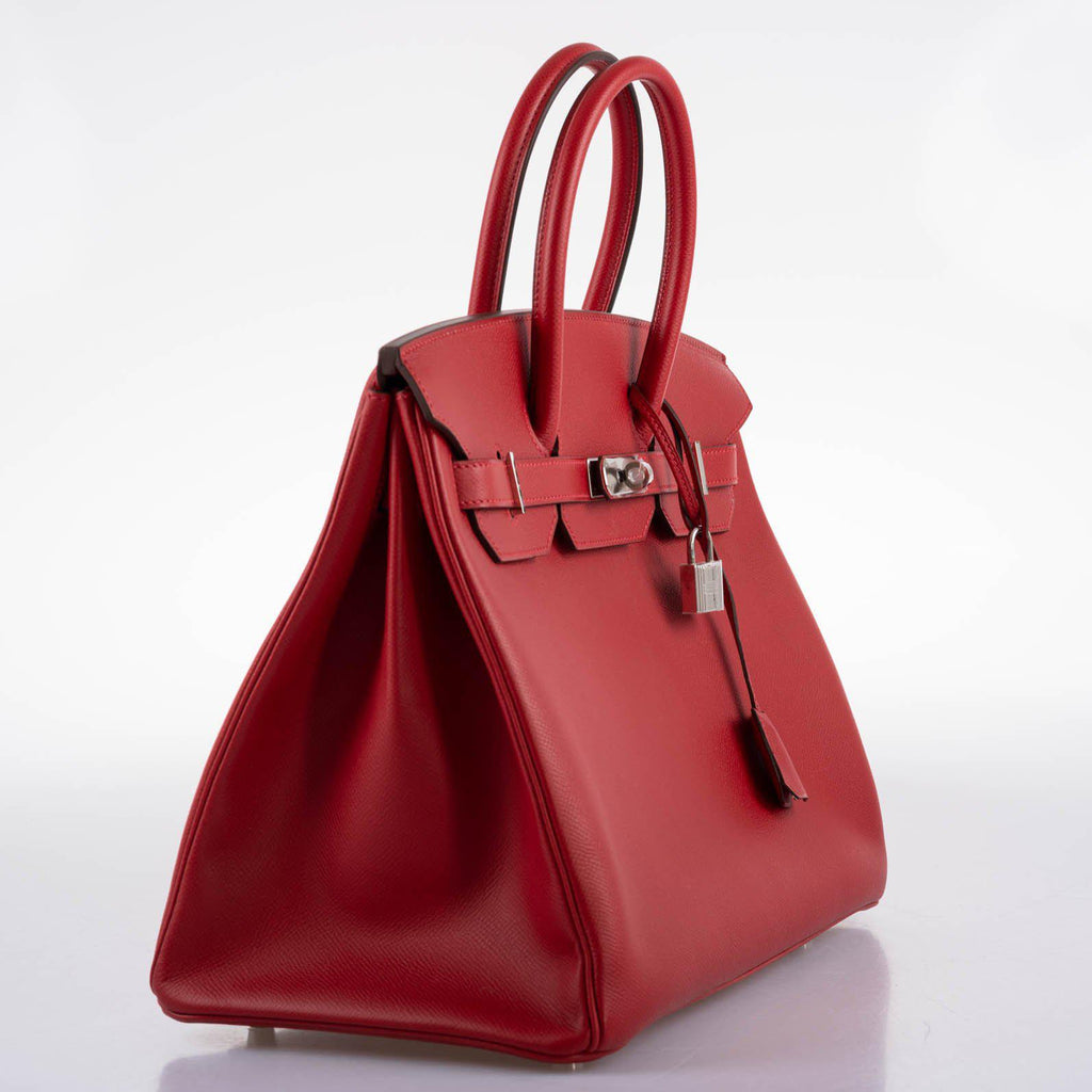 Hermes Birkin 35 Rouge Vif Epsom with Palladium Hardware - 2013, Q Square - Exclusu