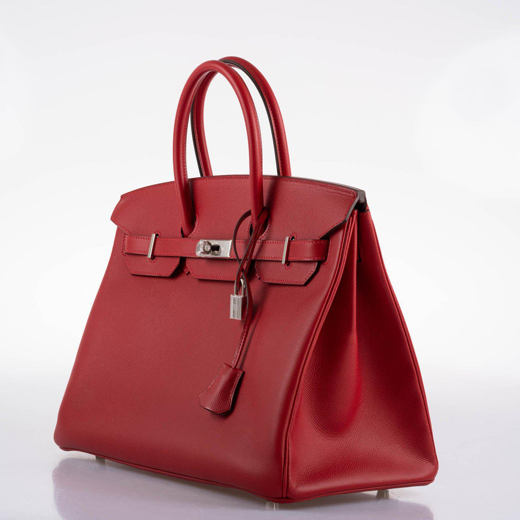 Hermes Birkin 35 Rouge Vif Epsom with Palladium Hardware - 2013, Q Square - Exclusu