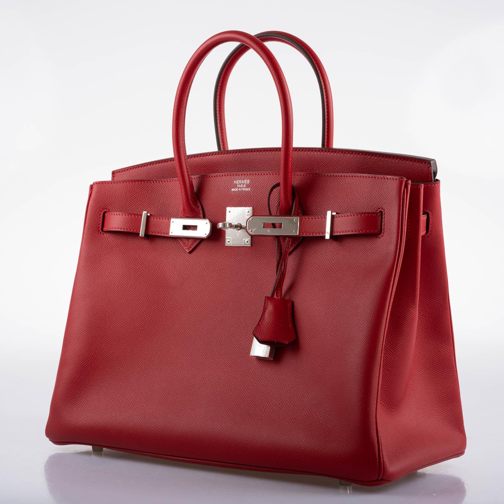 Hermes Birkin 35 Rouge Vif Epsom with Palladium Hardware - 2013, Q Square - Exclusu