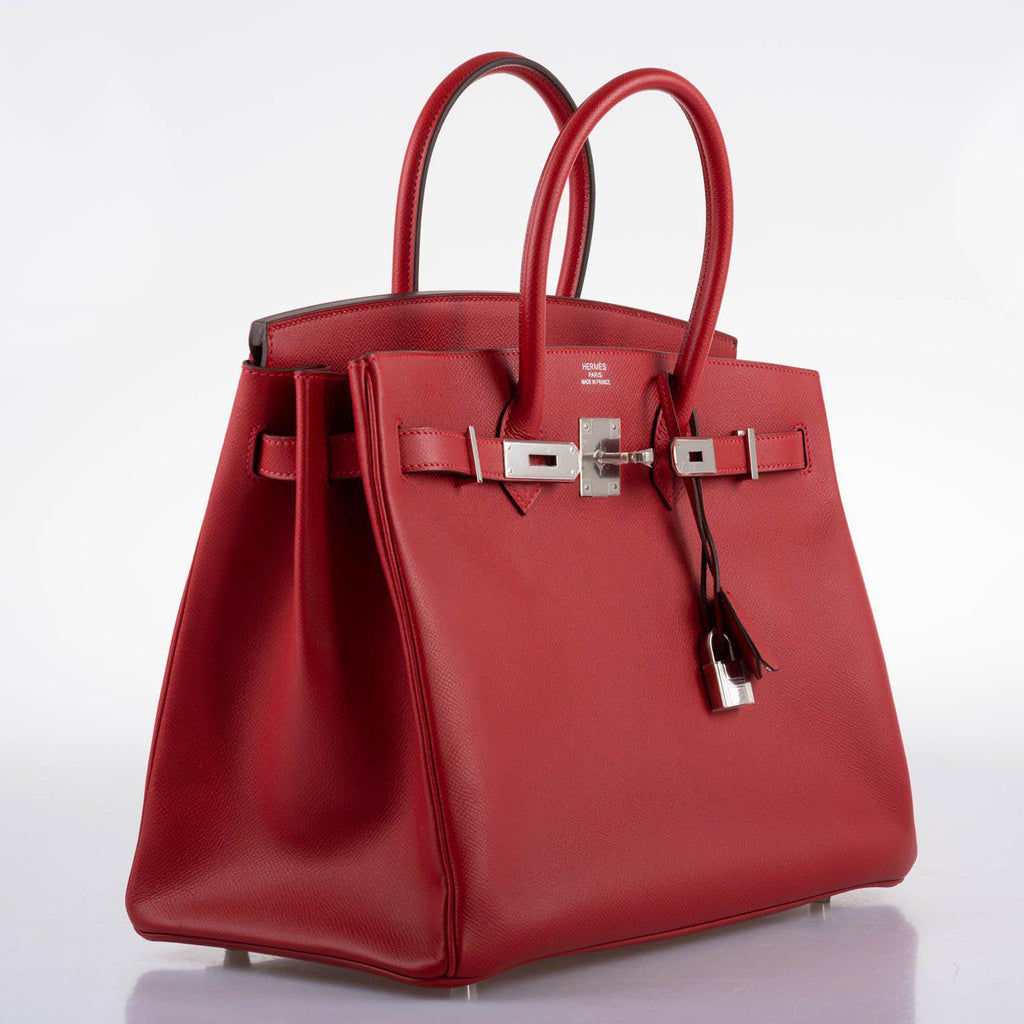 Hermes Birkin 35 Rouge Vif Epsom with Palladium Hardware - 2013, Q Square - Exclusu