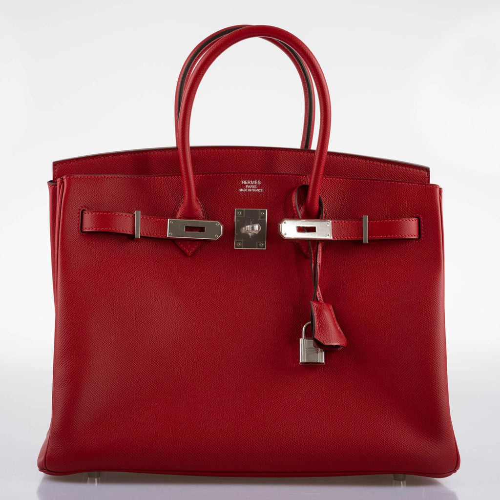 Hermes Birkin 35 Rouge Vif Epsom with Palladium Hardware - 2013, Q Square - Exclusu