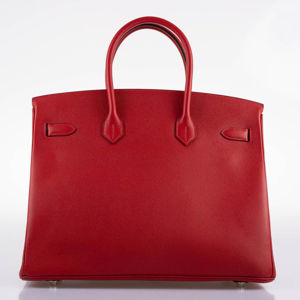 Hermes Birkin 35 Rouge Vif Epsom with Palladium Hardware - 2013, Q Square - Exclusu