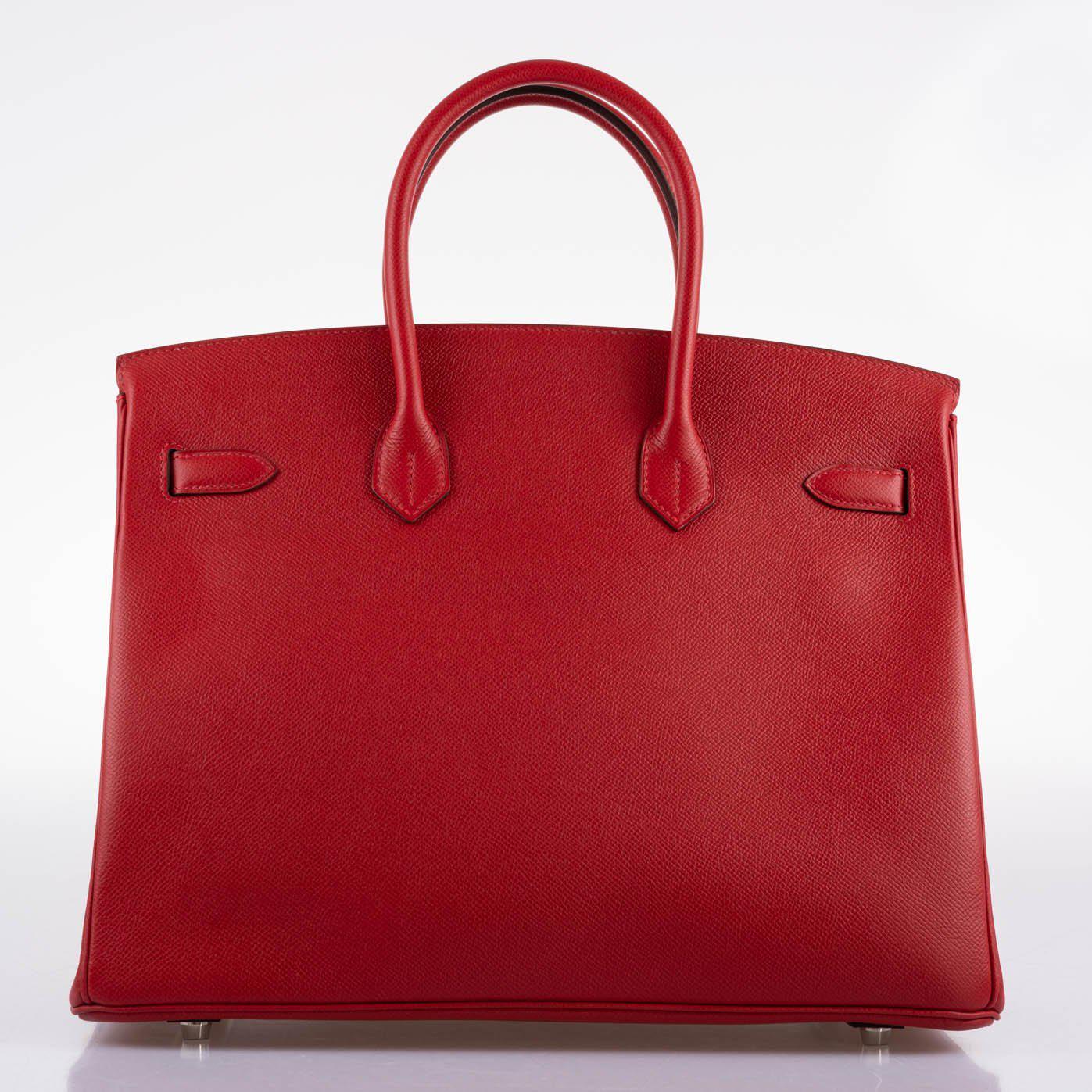 Hermes Birkin 35 Rouge Vif Epsom with Palladium Hardware - 2013, Q Square - Exclusu