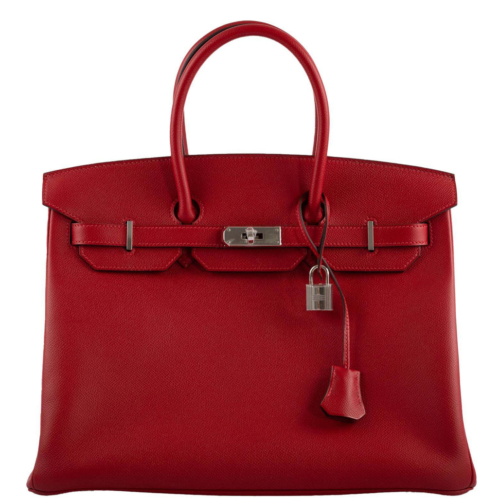 Hermes Birkin 35 Rouge Vif Epsom with Palladium Hardware - 2013, Q Square - Exclusu