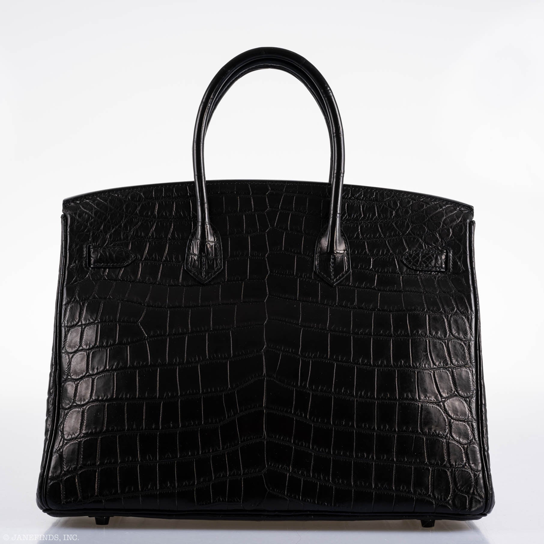 Hermes Birkin 35 SO BLACK Matte Alligator PVD Hardware - 2011, O Square - Exclusu