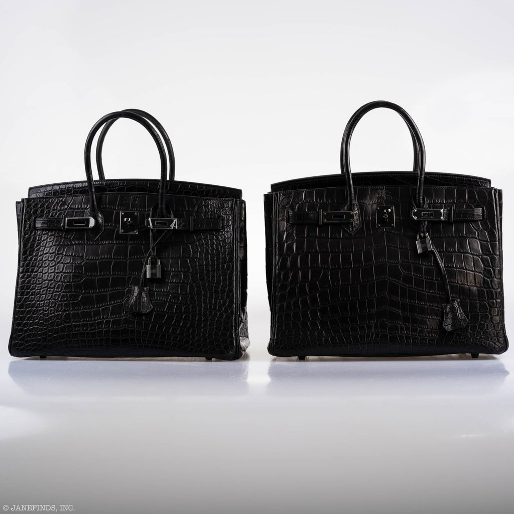 Hermes Birkin 35 SO BLACK Matte Alligator PVD Hardware - 2011, O Square - Exclusu